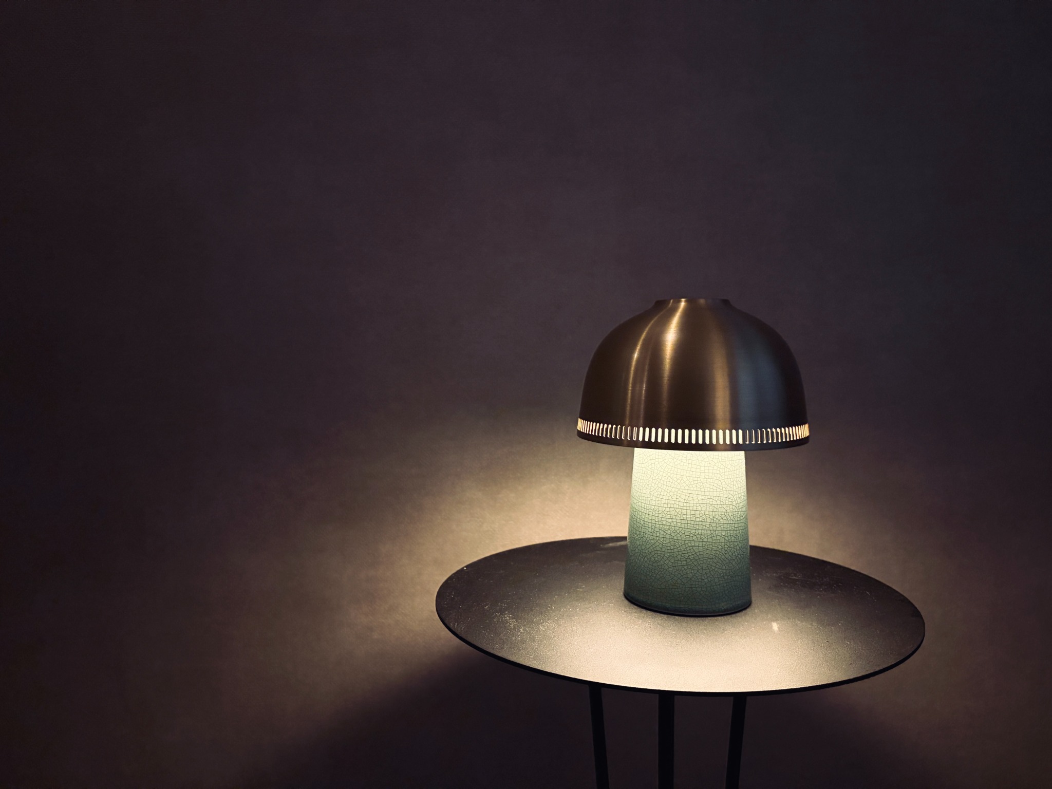 A table lamp lighting a quiet moment
