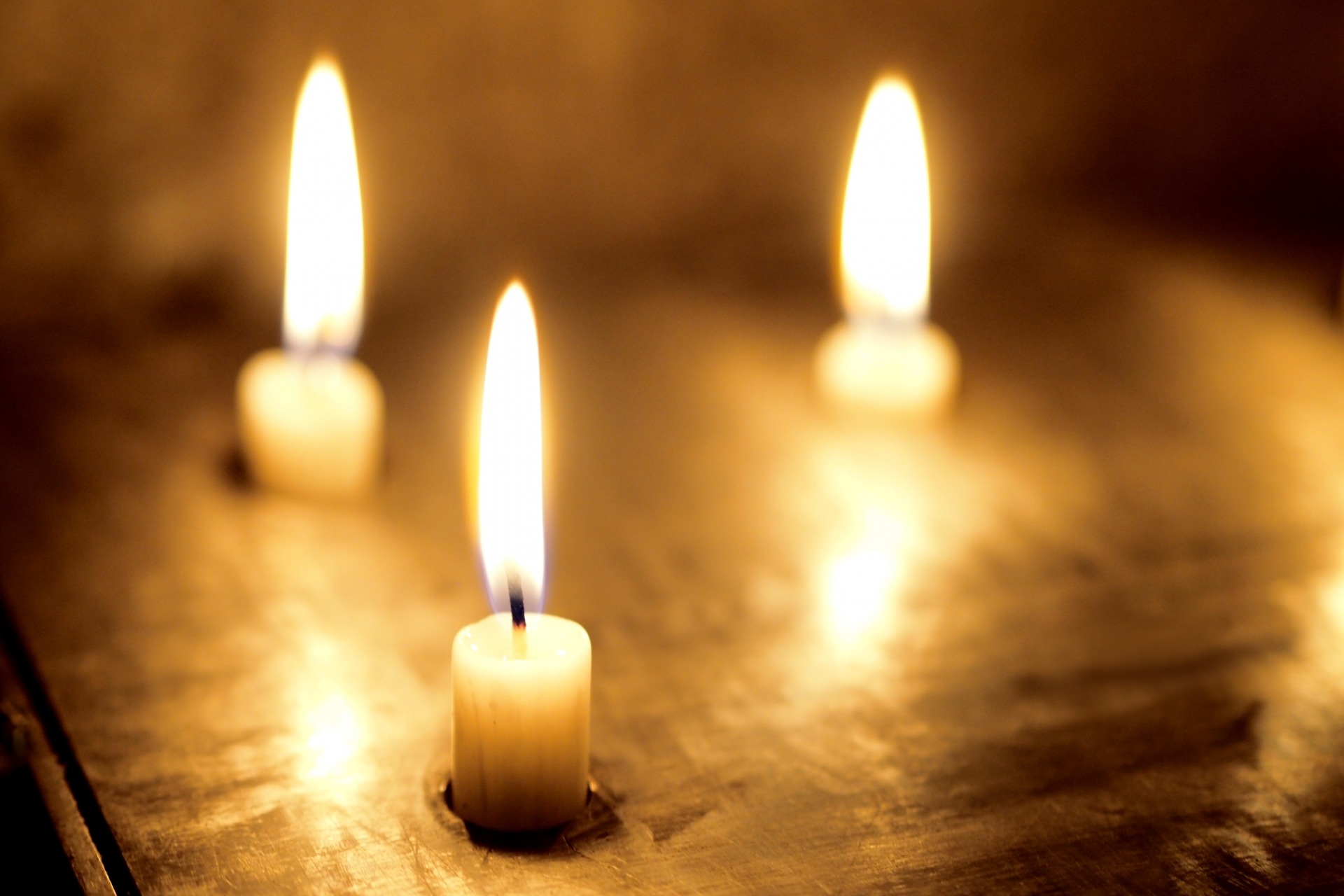 A candle casting warm light